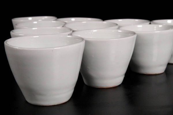.*.* era lake higashi . white porcelain made soba sake cup 8cm 10 customer box attaching Tang thing antique [D7]Qb/22.12 around /IT/(140)
