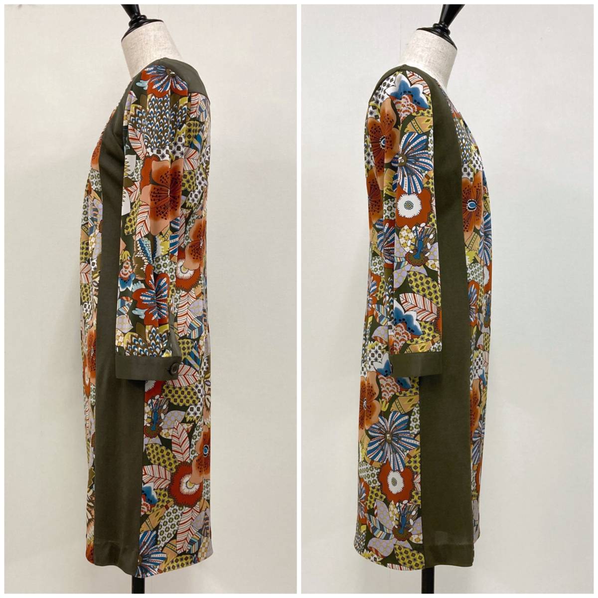 VIVIENNE TAM 花柄 ストレッチ 切替 ワンピース ヴィヴィアンタム チュニック ボタニカル 総柄 パワーネット VINTAGE archive 3090013