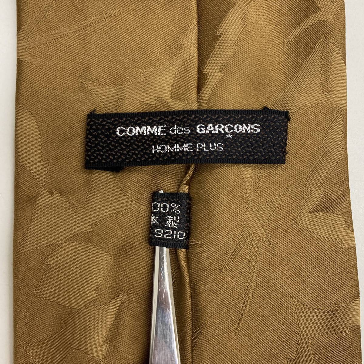 COMME des GARCONS HOMME PLUS シルク100％ 総柄 ゴールド 金 ネクタイ 日本製 コムデギャルソンオムプリュス 絹 SILK archive 3080494_画像5