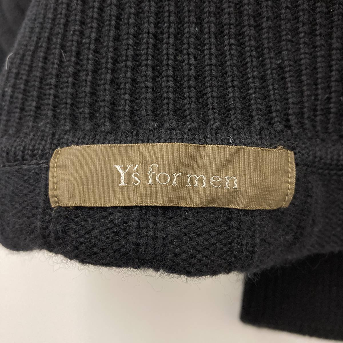 Y's for men モックネック リブ ニット セーター ブラック 黒 ワイズフォーメン Yohji Yamamoto ウール archive 3110335_画像4