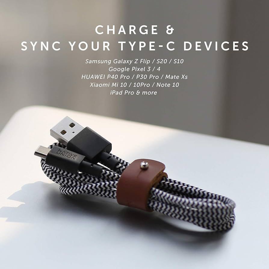 NATIVE UNION [ネイティブユニオン] ベルトケーブル USB-C to USB-A 1.2m 急速充電ケーブル レザーストラップ付き _画像6