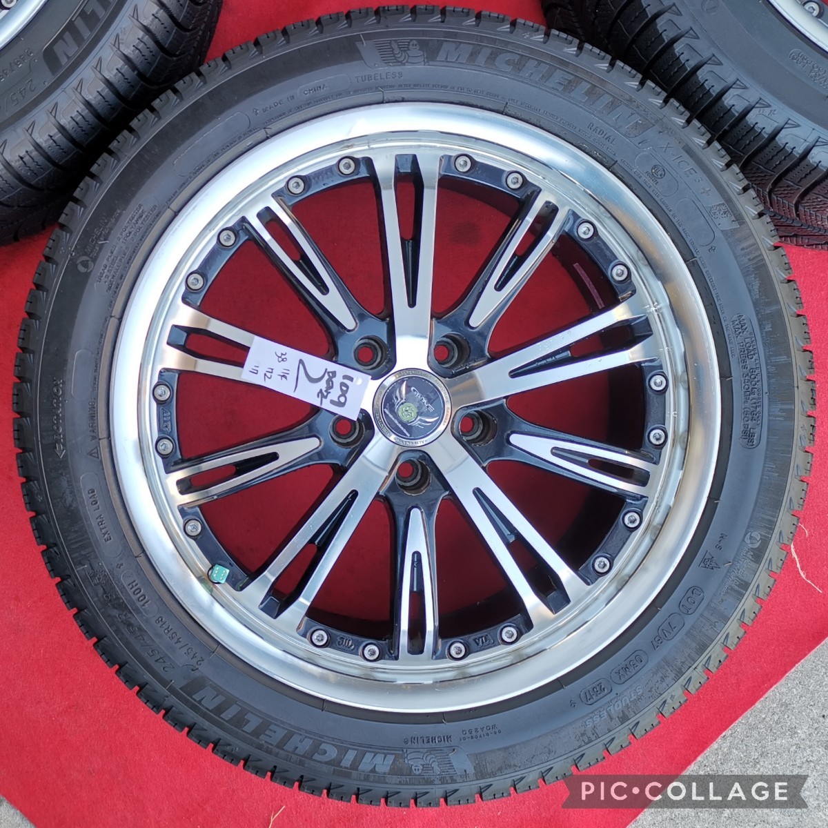 ENKEI GIOVE エンケイ ジオーブ 18インチ 8J OFF+38 5H PCD114.3 ミシュラン X-ICE3+ 245/45R18 4本SET チェイサー マークⅡ シルビアの画像4