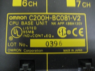 オムロン　C200H-BC081-V2　CPU　BASE　UNIT　【S038】_画像2