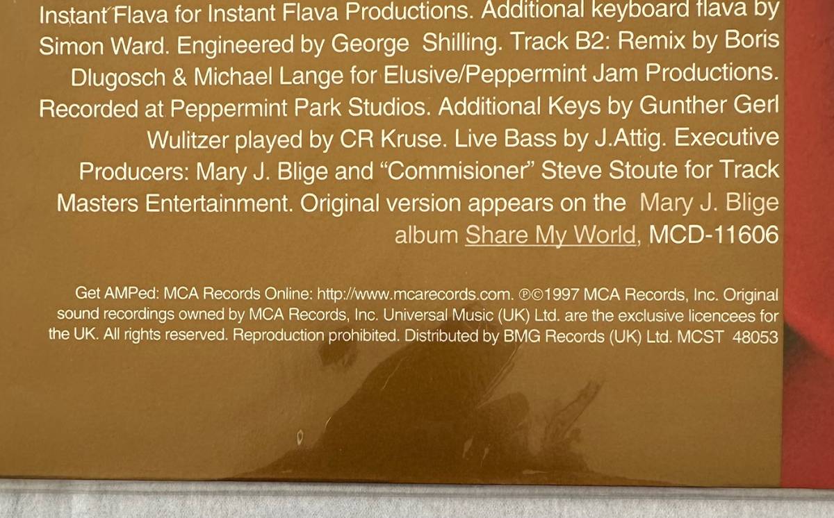 ■1997年 新品 シールド オリジナル UK盤 Mary J Blige - Love is All We Need 12”EP 08814 80536 MCA Records_画像4