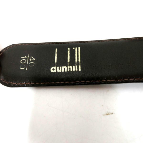 dunhill/ダンヒル オーバルバックル レザーベルト ブラック×ブラウン　40/100_画像7