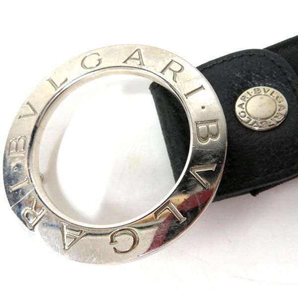 BVLGARI/ブルガリ ブルガリブルガリ ラウンドバックル レザーベルト 42/105 ブラック_画像2