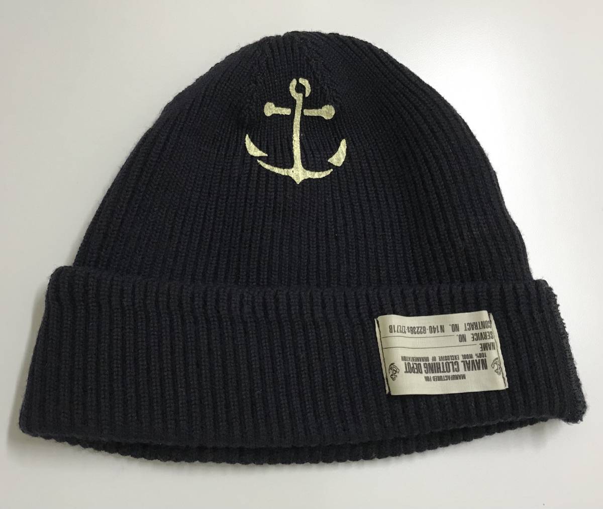 美品 BUZZ RICKSON'S バズリクソンズ U.S.N. WATCH CAP ANCHOR NAVAL CLOTHING BR02013 ネイビー_画像7