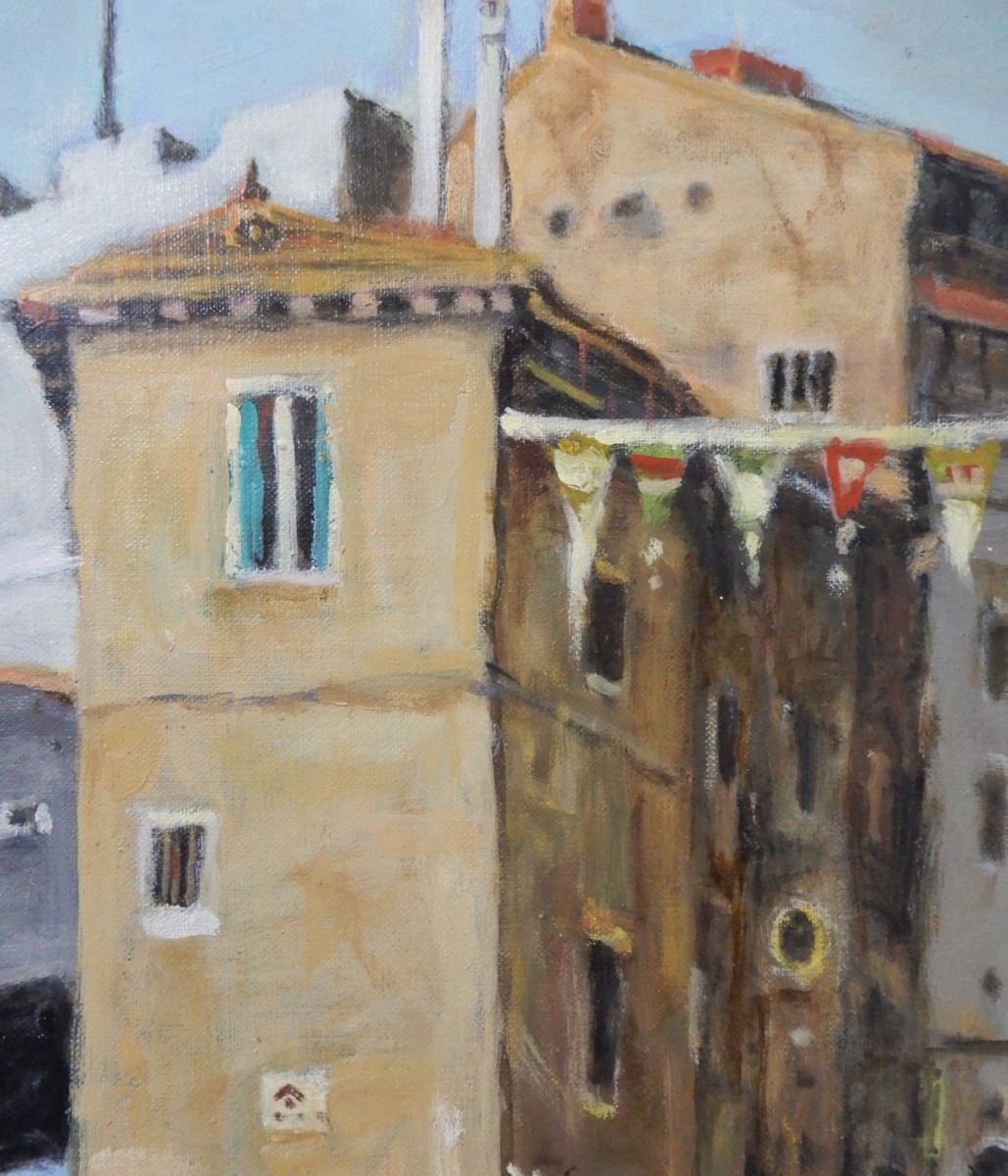 question welcome Fukuda shining [ street ( temporary .)] oil painting F15 number .: Bab lane ( France )[ free shipping ]