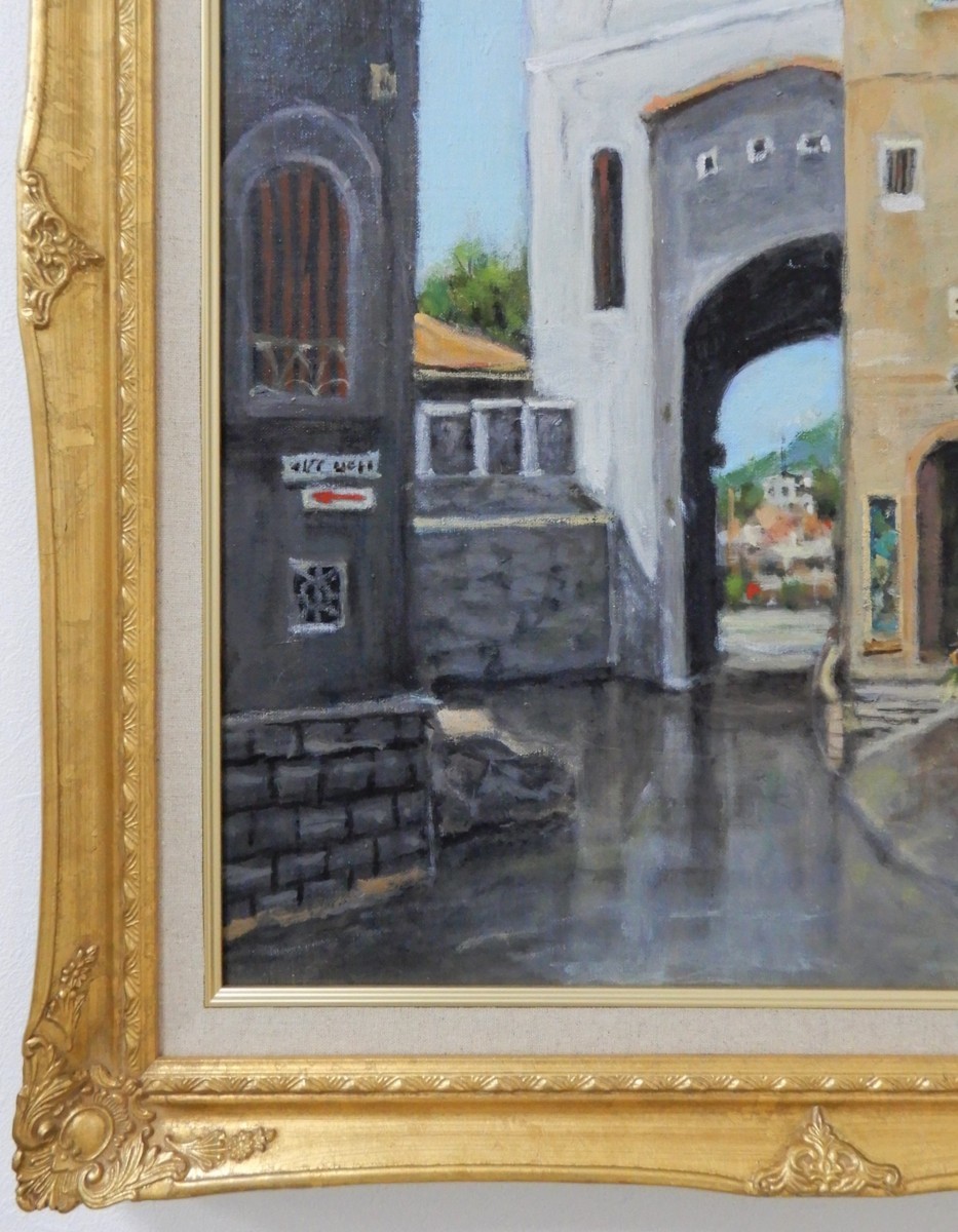  question welcome Fukuda shining [ street ( temporary .)] oil painting F15 number .: Bab lane ( France )[ free shipping ]