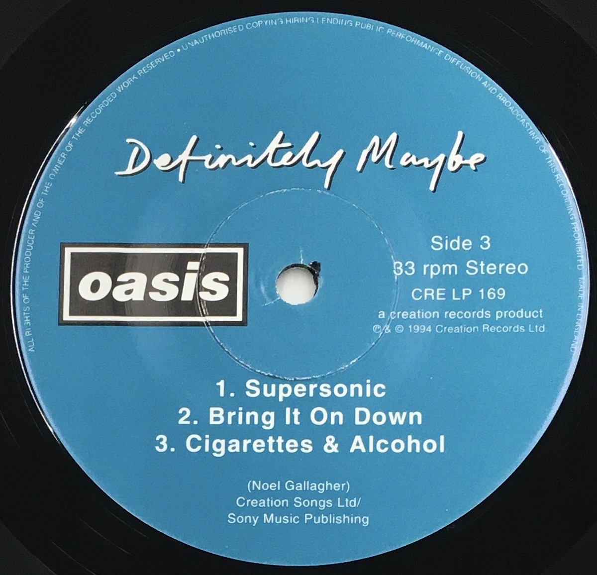 2LP OASIS - Definitely Maybe CRELP169 UK Original DAMONT オアシス Noel Gallagherの画像6