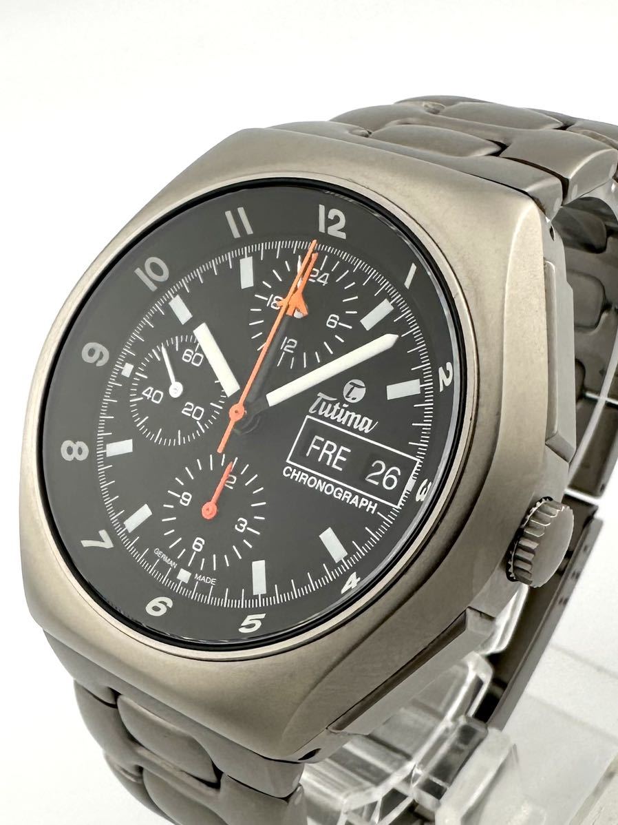 TUTIMA 760-02 military chronograph re mania 5100 titanium Tutima self-winding watch clock 