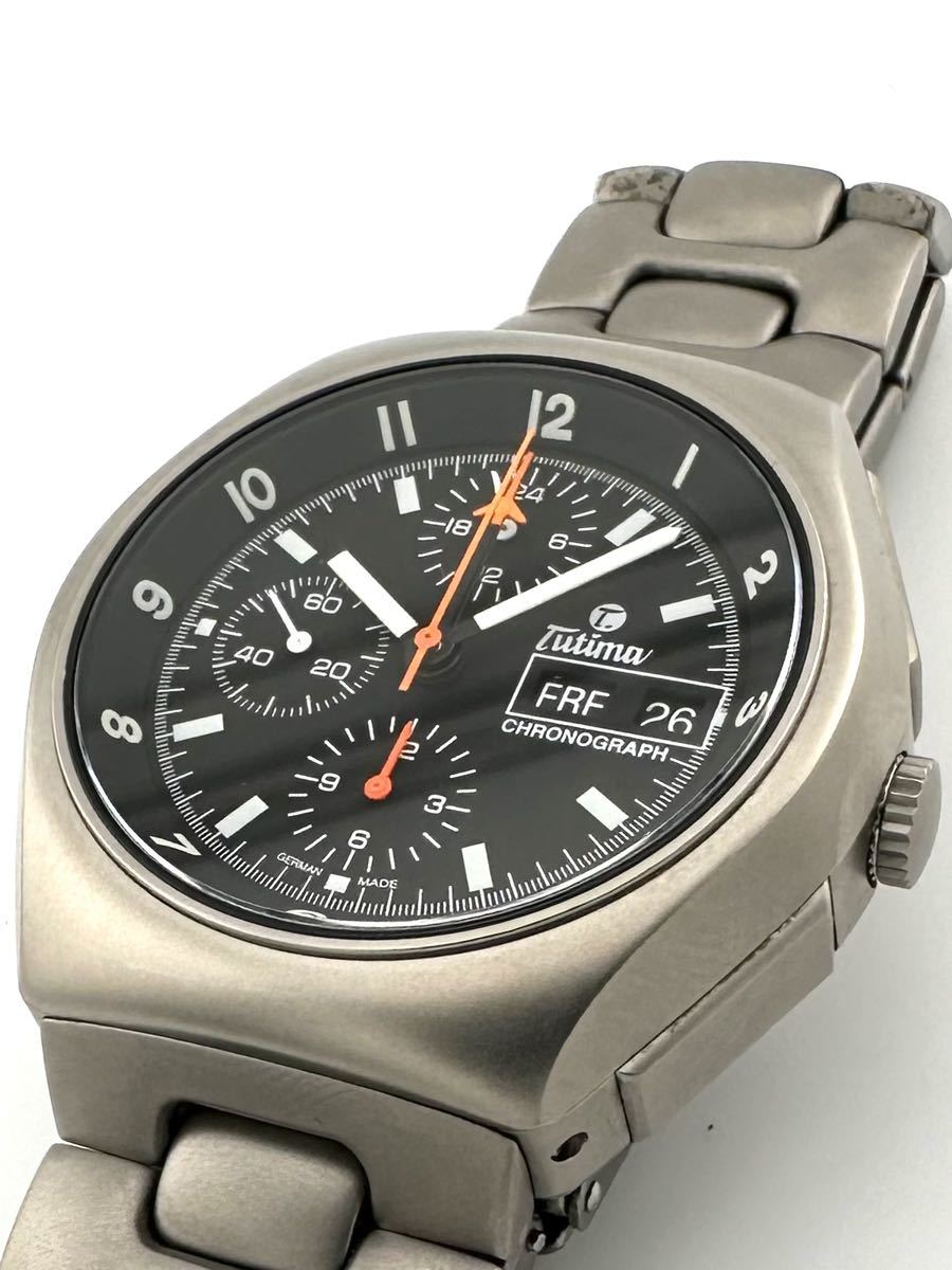 TUTIMA 760-02 military chronograph re mania 5100 titanium Tutima self-winding watch clock 