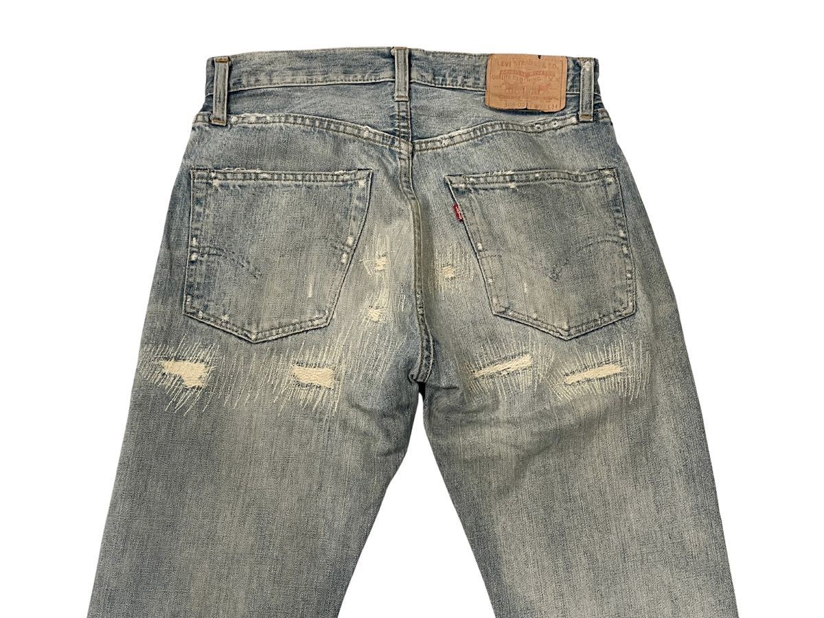 USA製 90s LEVI'S 505 BIG E デニム パンツ リジット バレンシア 赤耳 ダメージ 501 XX リーバイス アメリカ_画像8