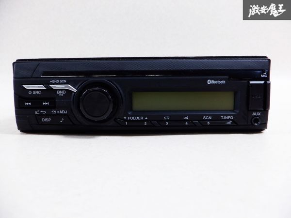保証付 純正 ラジオ デッキ オーディオ AM FM BT Bluetooth USB AUX 1DIN キャンターより取り外しました 即納 棚C8_画像1