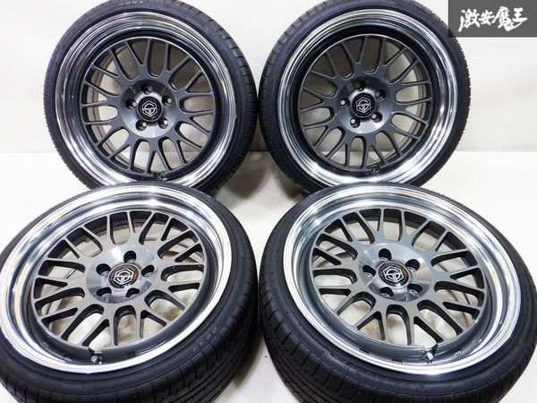 【美品】 TSD t-style X-Three 19インチ 9.5J +45 9.5J +35 5穴 PCD114.3 235/35ZR19 タイヤ付 ホイール 4本 M1R アルファード ヴェル_画像2