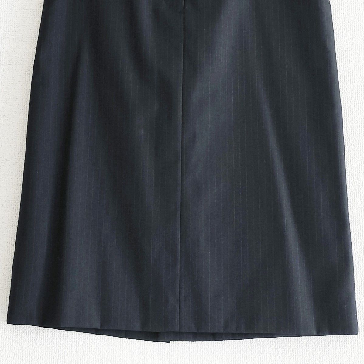 MARGARET HOWELL スカートスーツセットアップ ウール100% ストライプ チャコールグレー 