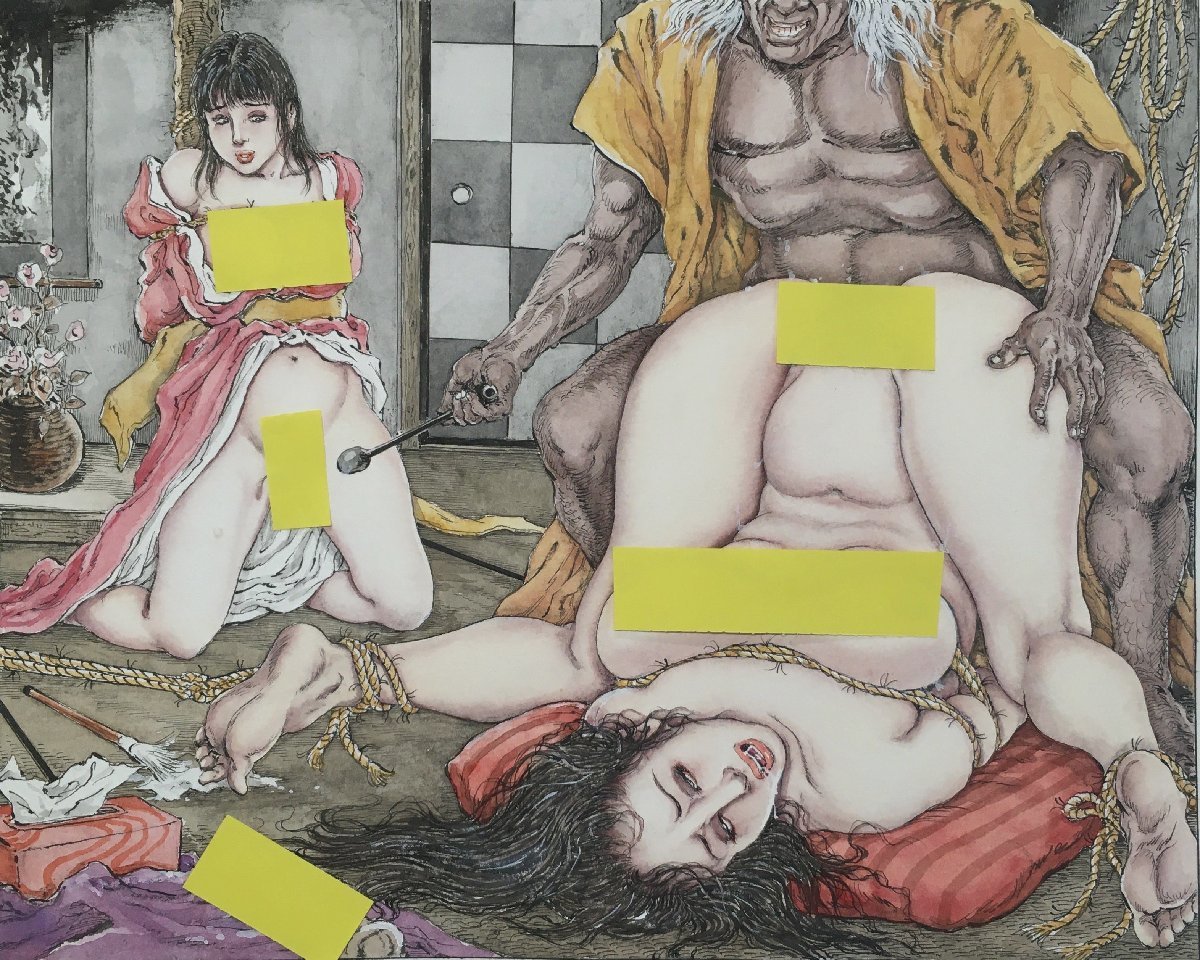 【年中無休】 直筆着彩原画 真作保証『笠間しろう 画稿 緊縛 官能劇画 間宮聖士 ケン月影 前田寿安 小妻容子 SMマニア2006年3月号』検)伊藤晴雨 サイン、直筆画