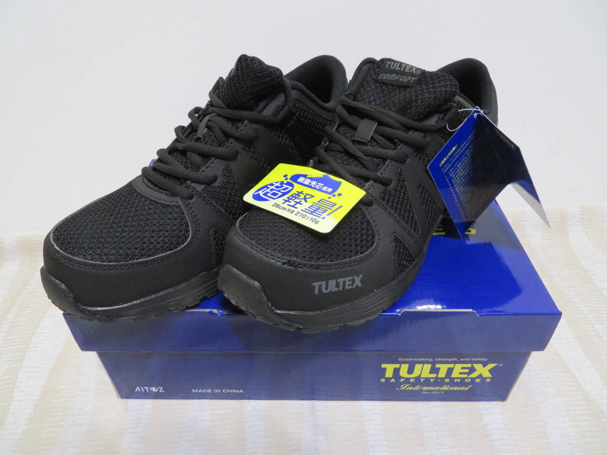 アイトス TULTEX超軽量樹脂先芯入安全靴 AZ-51649【110オールブラック・24.5ｃｍ】軽作業向けの品が、即決2250円★_画像1