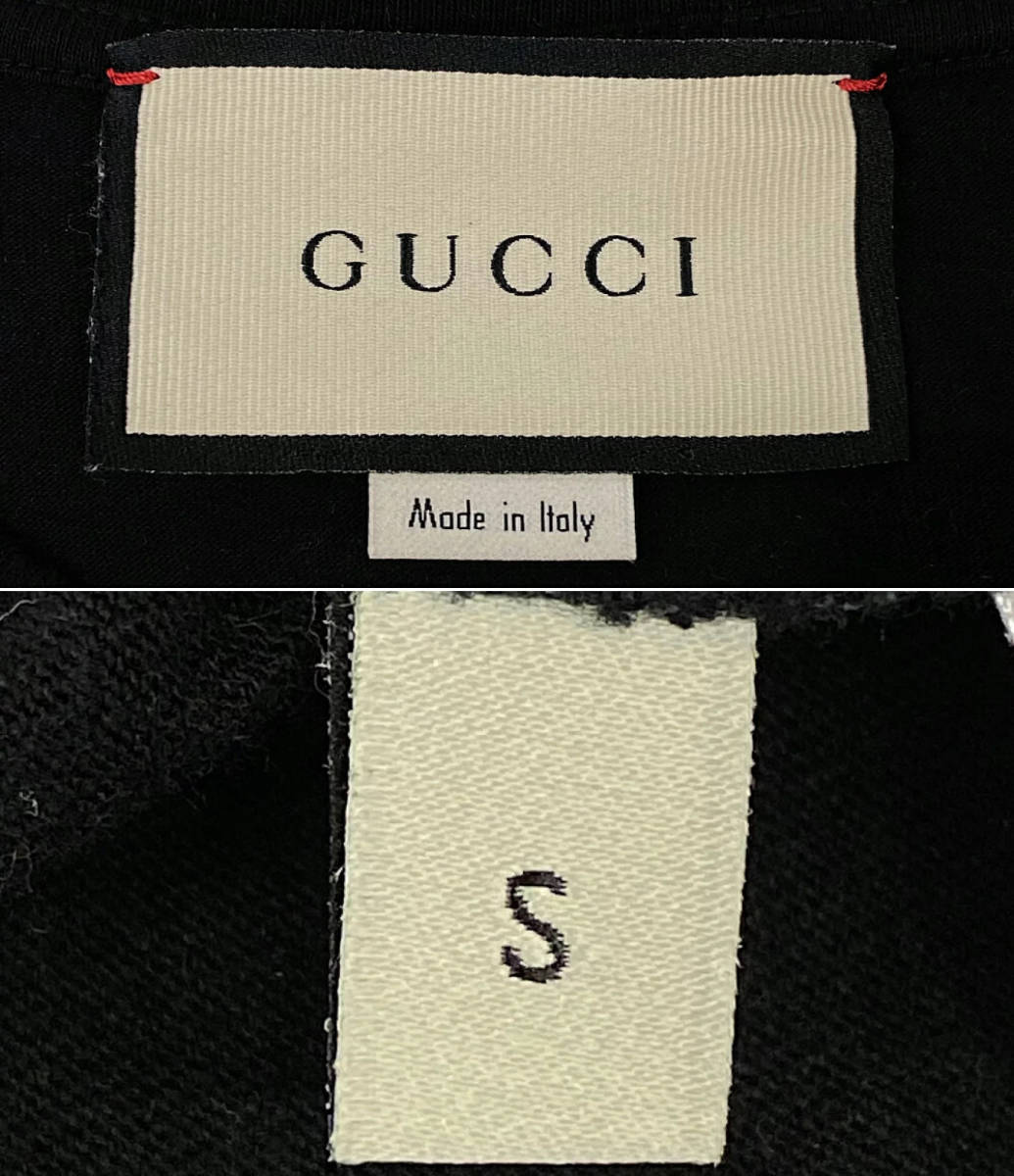 GUCCI FAKE NOT Tシャツ ブラック サイズS オーバーサイズ イタリア製 グッチ 店舗受取可_画像4