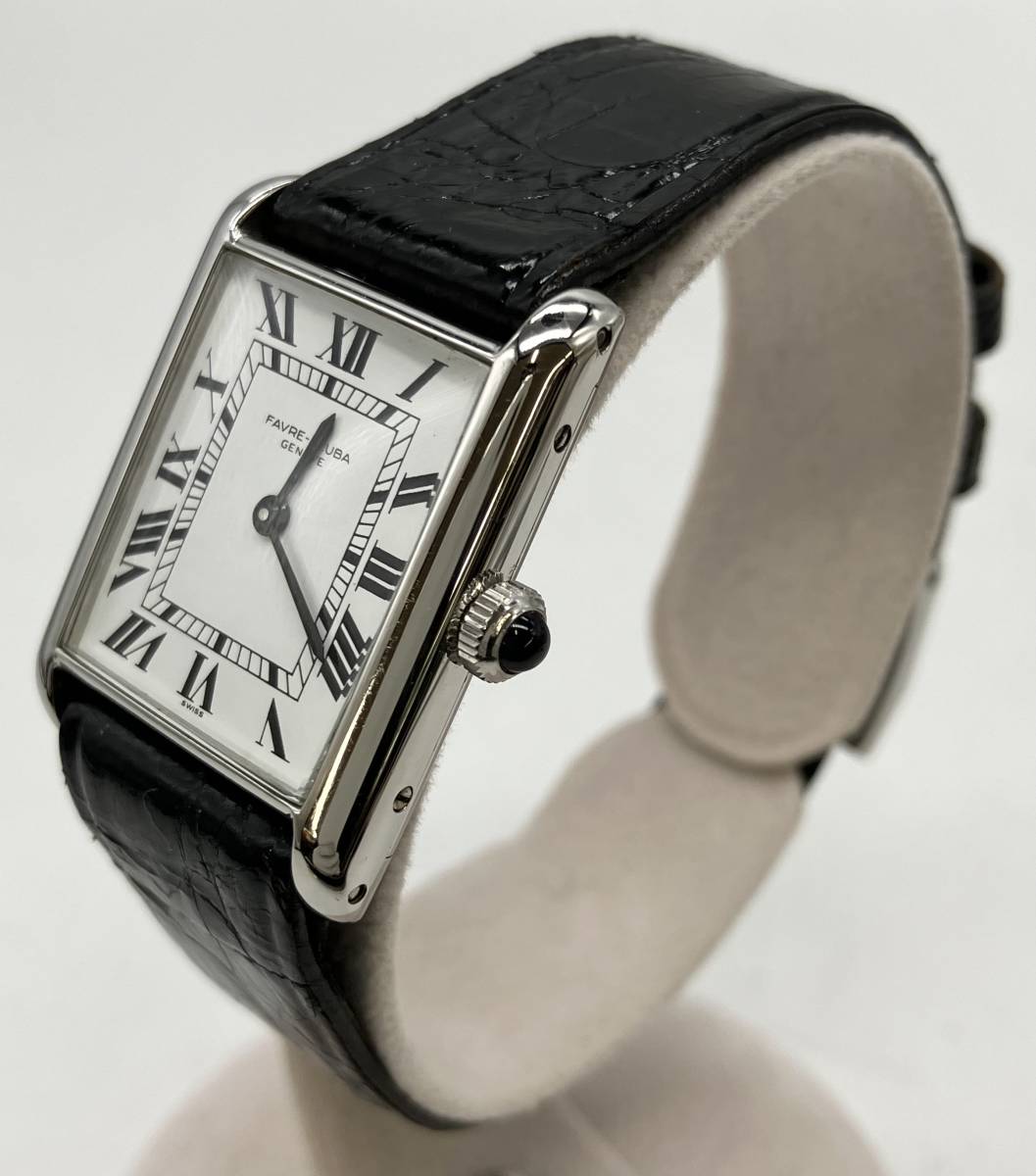ジャンク FAVRE-LEUBA ファーブルルーバ アナログ 手巻き 機械式 レディース 革ベルト 腕時計_画像2
