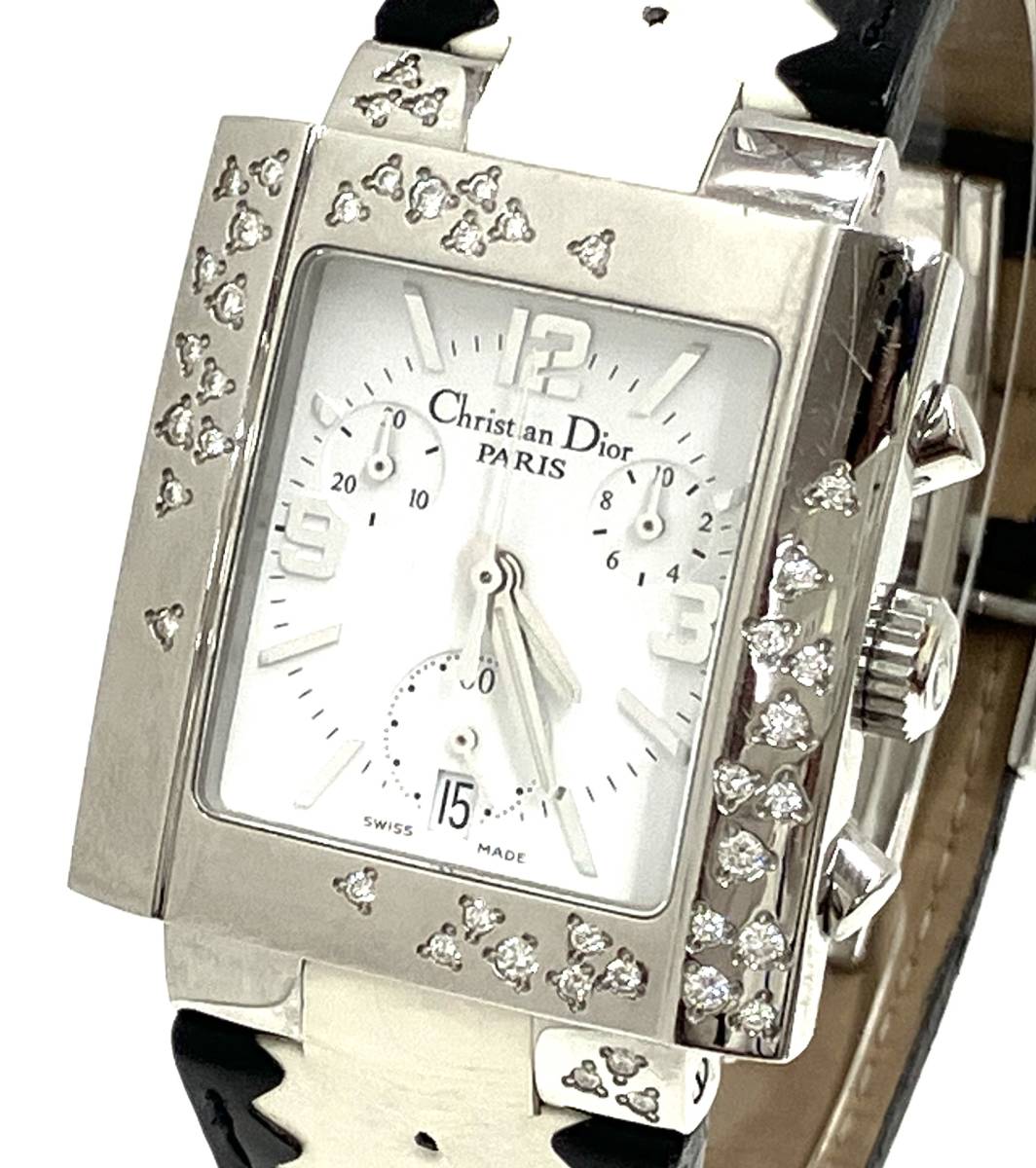 Christian DIOR クリスチャン ディオール リヴァ クォーツ 腕時計 D81-101 DZ6820 箱有り