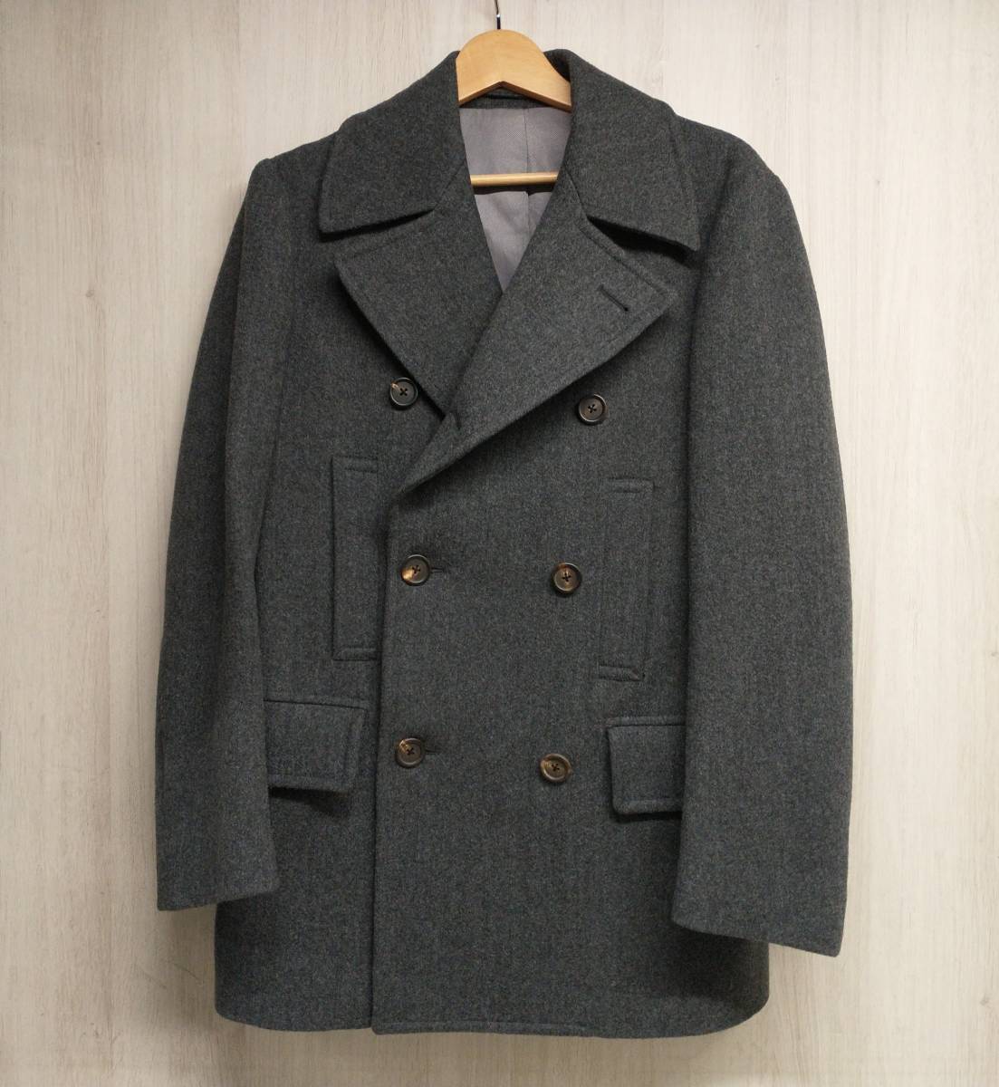 LARDINI ラルディーニ ウール ピーコート グレー ジャケット 44 LARDINI ラルディーニ ウール ピーコート グレー ジャケット 44