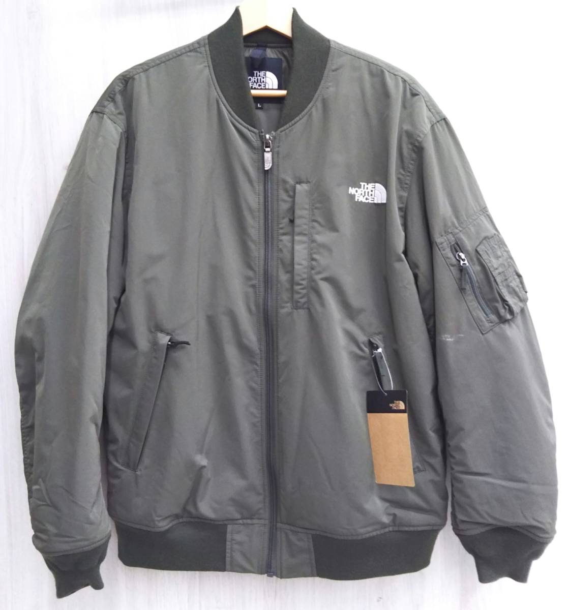 【タグあり】THE NORTH FACE ノースフェイス Inslation Bomber Jacket ボンバージャケット NY82334 ニュートープ メンズ Lサイズ_画像1