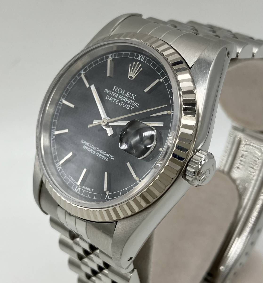 【OH済】 ROLEX DATEJUST ロレックス デイトジャスト 自動巻き メンズ 腕時計 16234 S番 黒文字盤_画像2