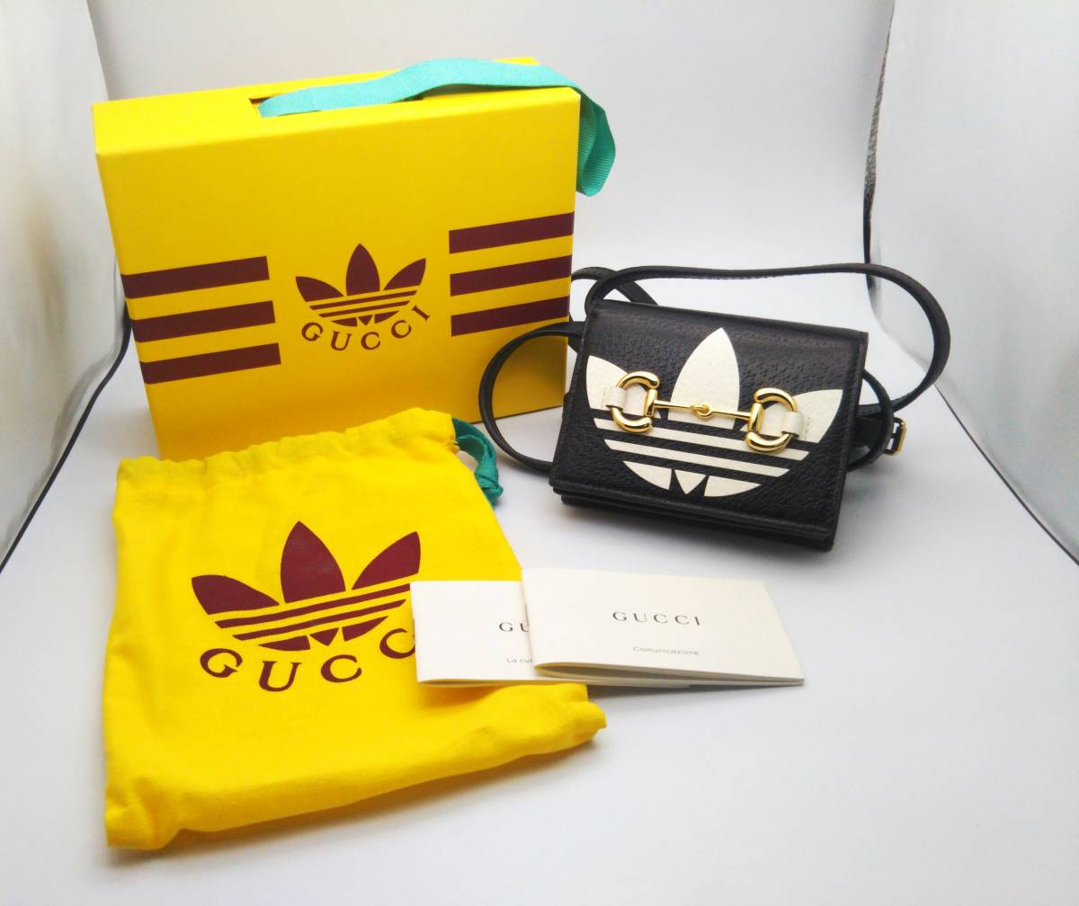  принадлежности есть GUCCI Gucci adidas Adidas 702248.0416 плечо бумажник кошелек магазин квитанция возможно 