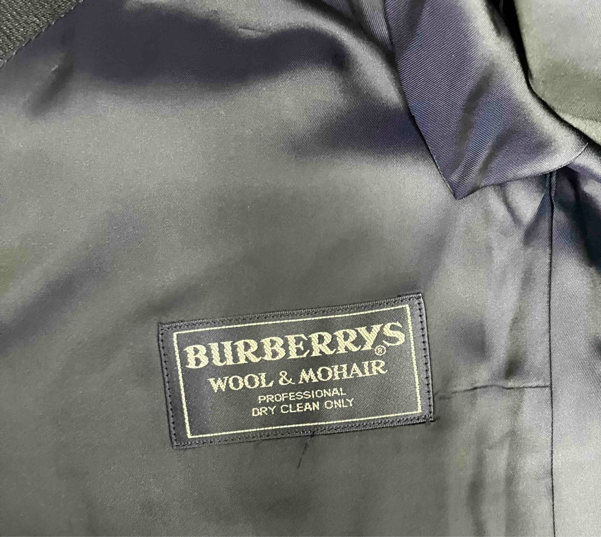 Burberrys' バーバリー メンズ ダブルジャケット BBD41-504-28 ネイビー レトロ ネーム刺繍入り_画像6