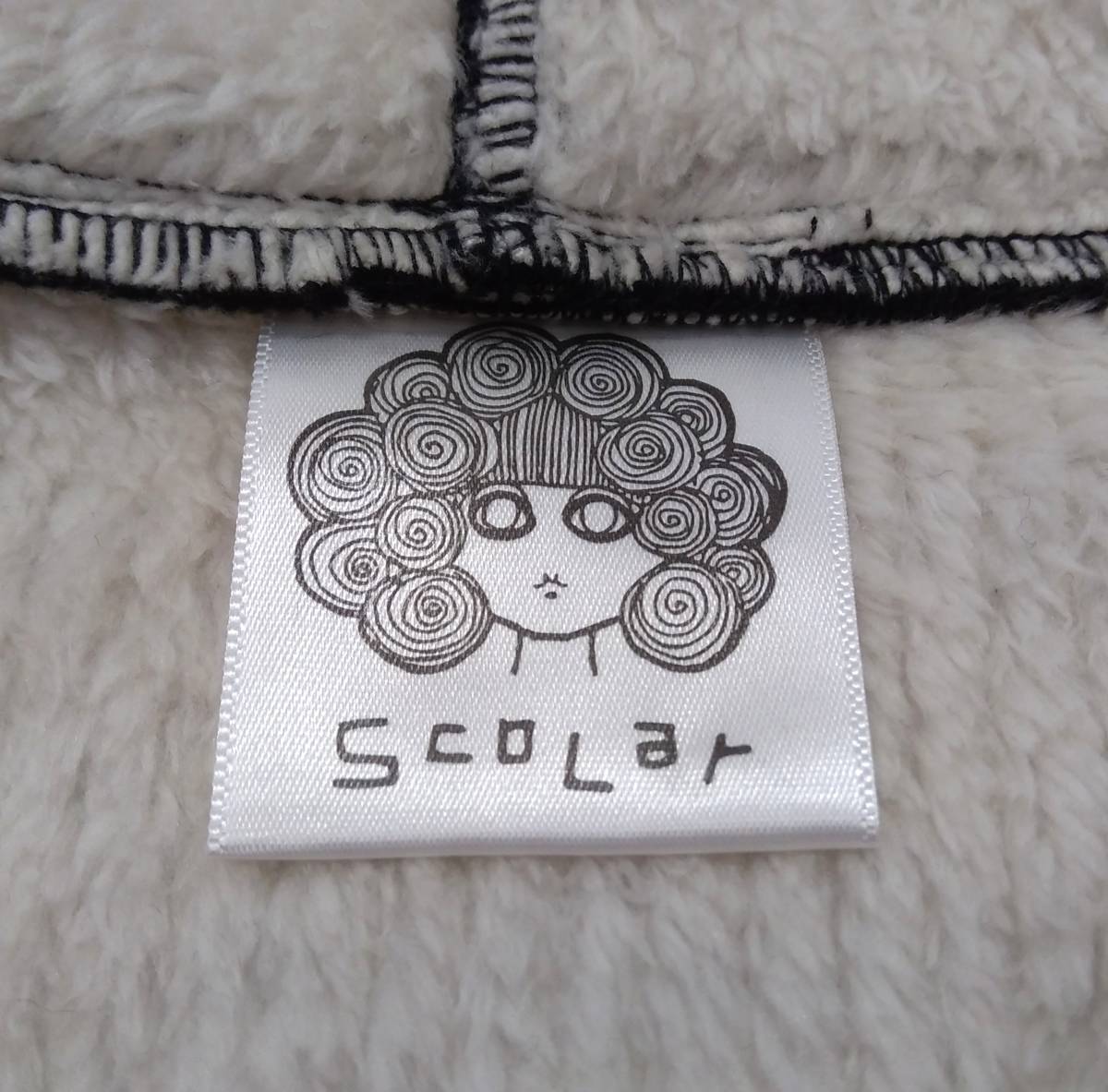 Scolar スカラー コート レディース M 黒 ブラック 動物 植物 刺繍 裏起毛 ポリエステル100％_画像3