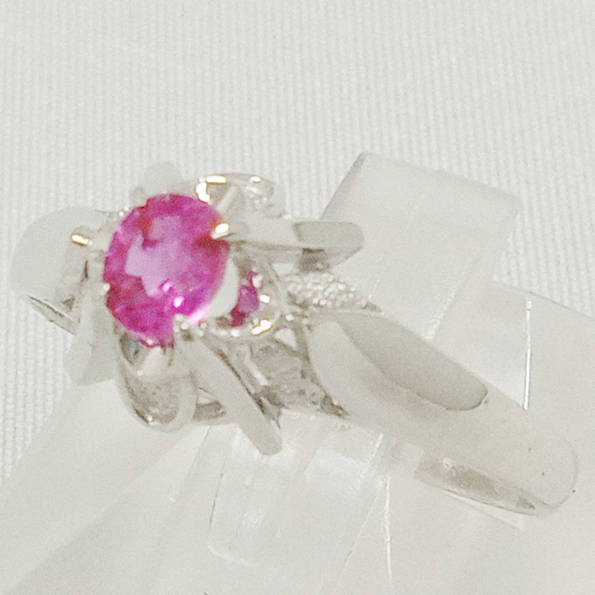 【在庫限り】 #13 K14WG 5780円 総重量約2.4g 14金 ピンク系 カラーストーン ホワイトゴールド