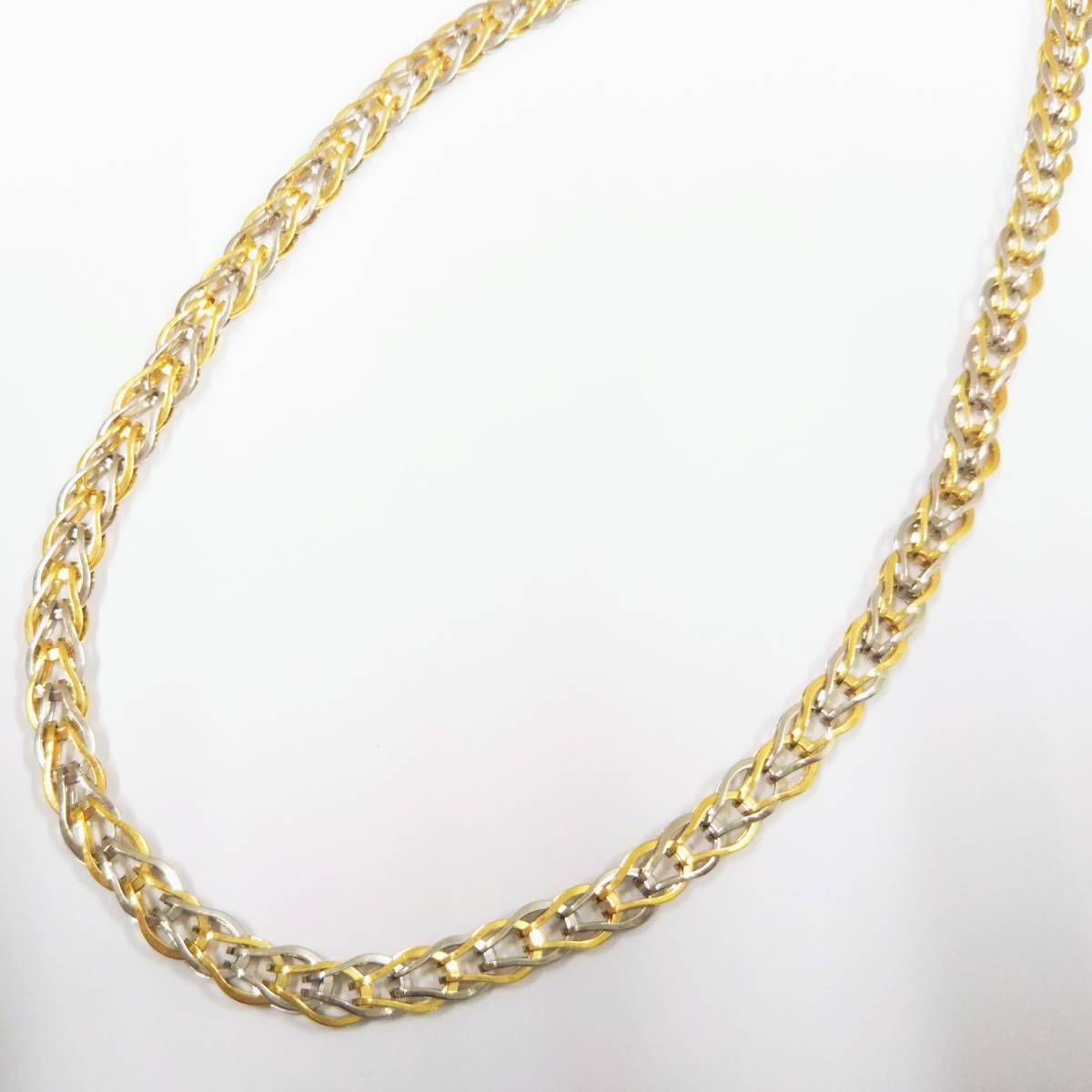 【クリーニング済】Pt850 K18 総重量約15.0g 約40cm コンビチェーン ネックレス