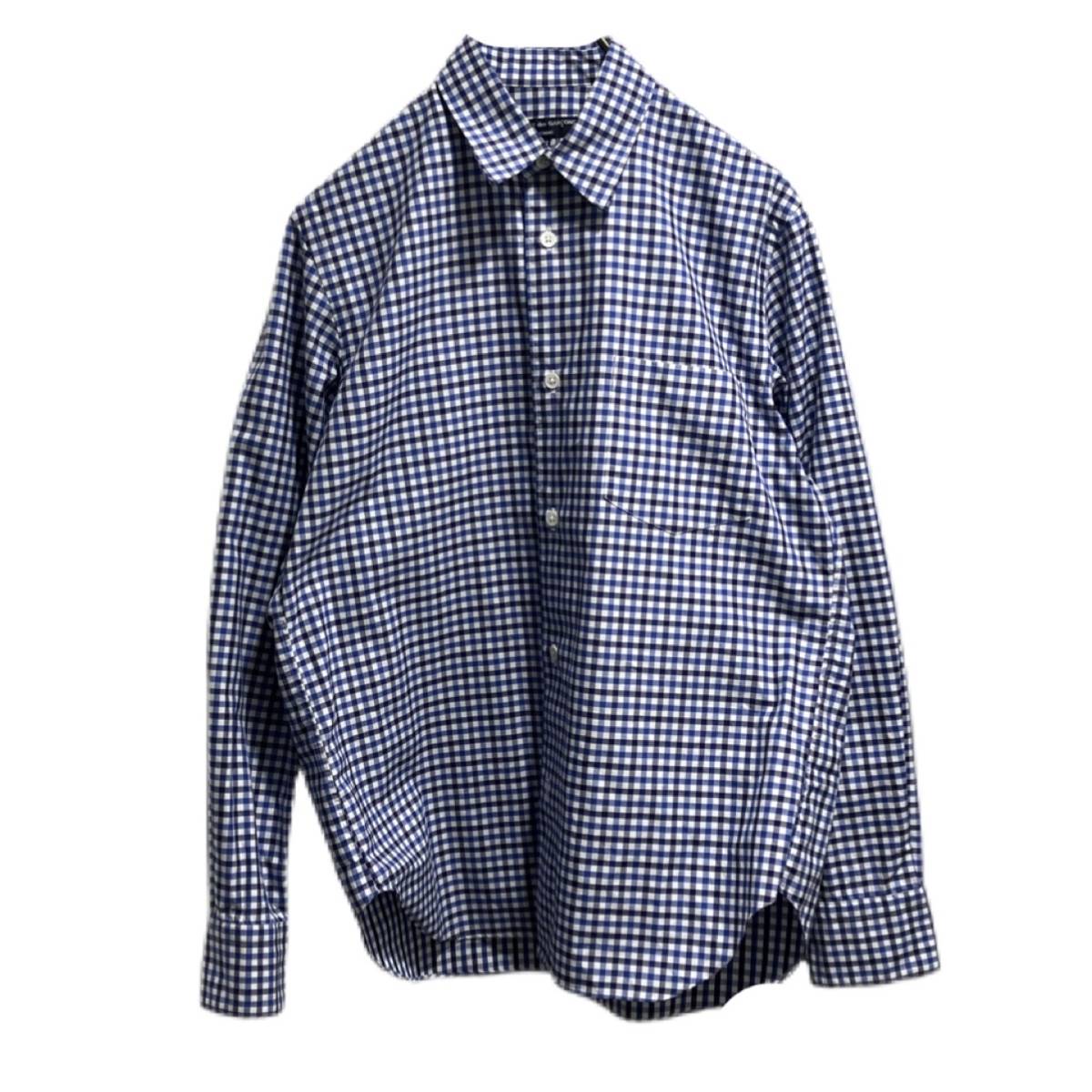 日本製 shirt Check HOMME GARCONS des COMME 18aw ギンガムチェック長袖シャツ コムデギャルソン XSサイズ XSサイズ以下
