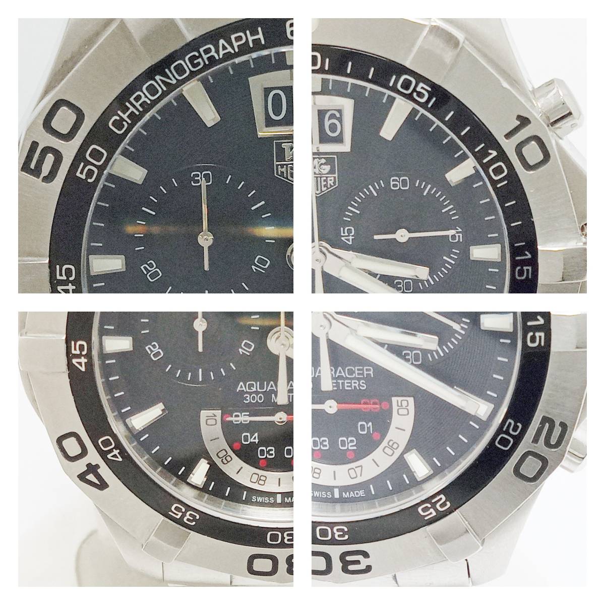 TAG HEUER　タグホイヤー　アクアレーサー　CAF101A.BA0821　クォーツ　クロノグラフ　腕周り約20cm　時計　小キズ　外箱のみ_画像4