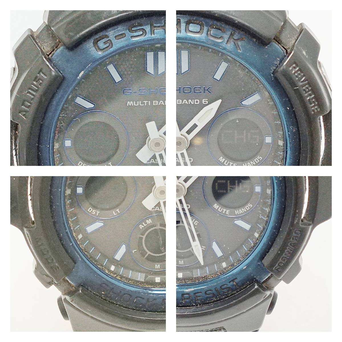 【ジャンク動作未確認】 CASIO　G-SHOCK　カシオ　ジーショック　AWG-M100BC　電波ソーラー　メッキ剥がれ　風防キズ　ノークリーニング_画像4