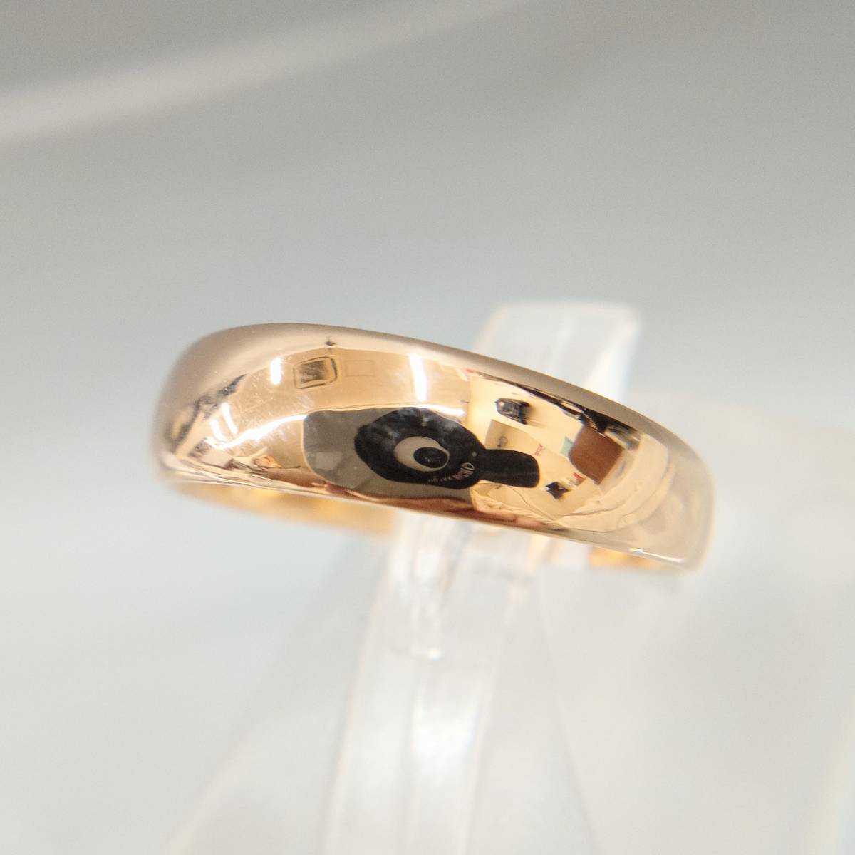 K18 18 gold pink gold 14 number 3.0g ring flat shell circle strut lady's jewelry accessory store receipt possible 