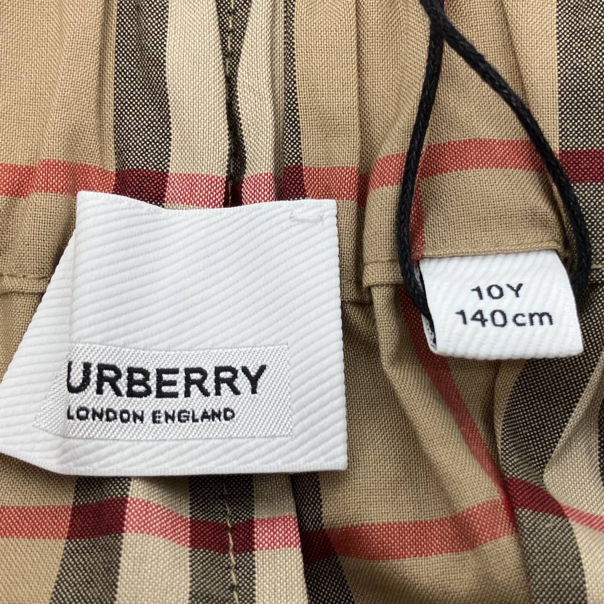 ★ BURBERRY バーバリー 8026389 キッズ チェック柄 ロングパンツ コットン100% サイズ140 ベージュ 通年_画像7