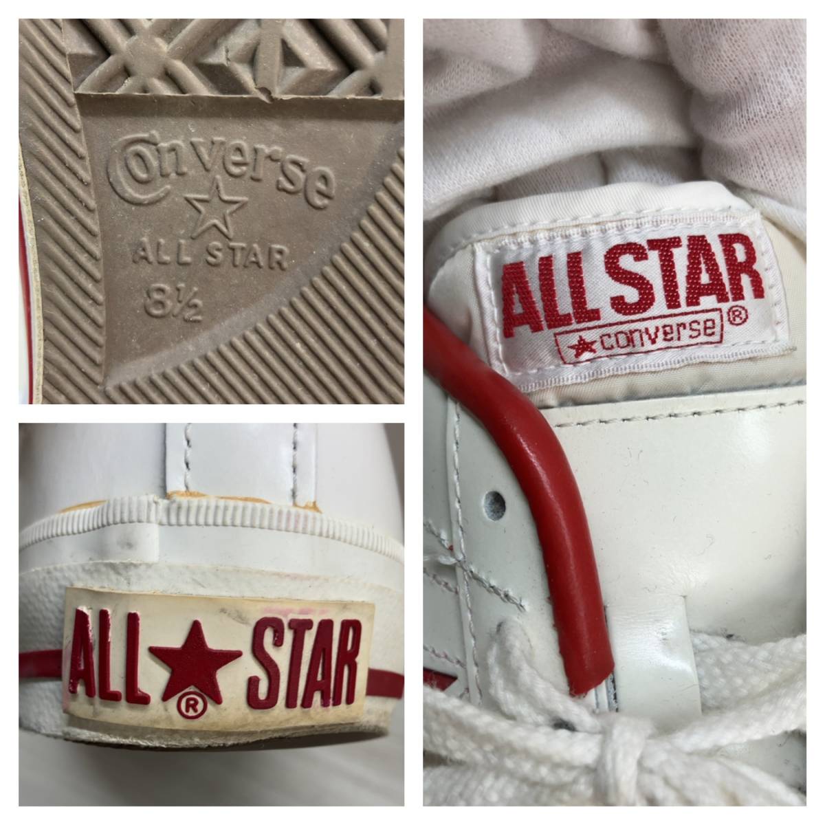 CONVERSE コンバース ONE STAR J ワンスター ホワイト×レッド レザー スニーカー ALL STAR 【US：8 1/2 / 約27.0cm】メンズ_画像5