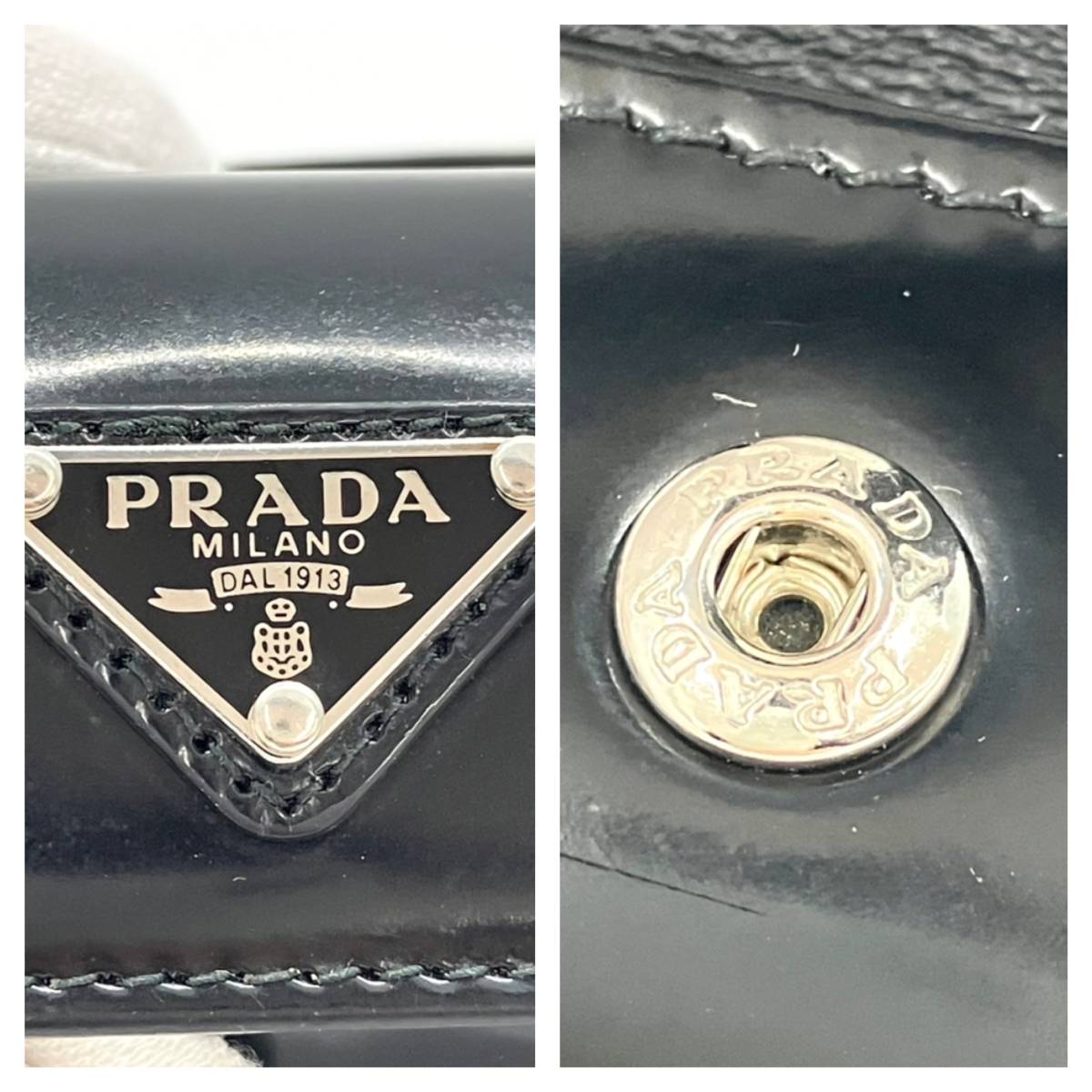 PRADA Prada AirPodsPro case 2ZD009 SPAZZOLATO NERO brush do leather black 