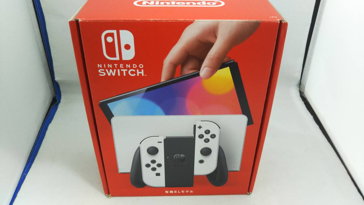 Nintendo Switch(有機ELモデル) Joy-Con(L)/(R) ホワイト(HEGSKAAAA) 画面左上破損有り