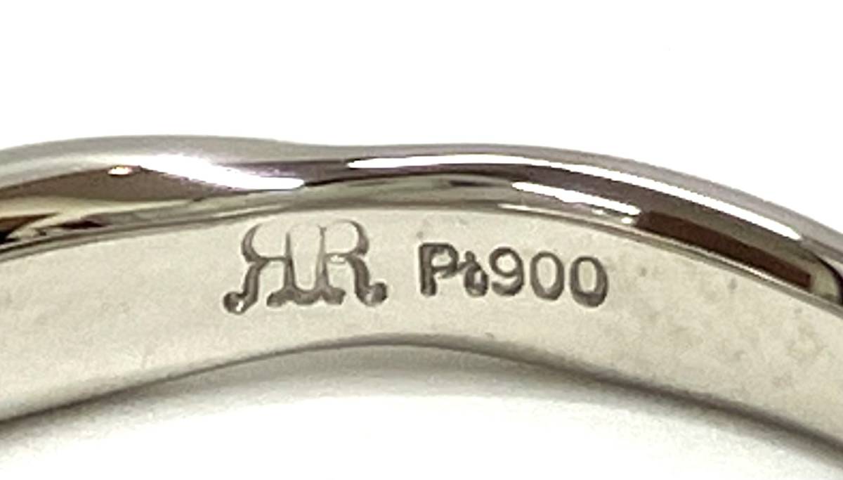 【新品仕上げ済み】Pt900 ダイヤ0.307ct カラーストーン0.01ct リング 指輪 5.7g #15 ソーティング付き