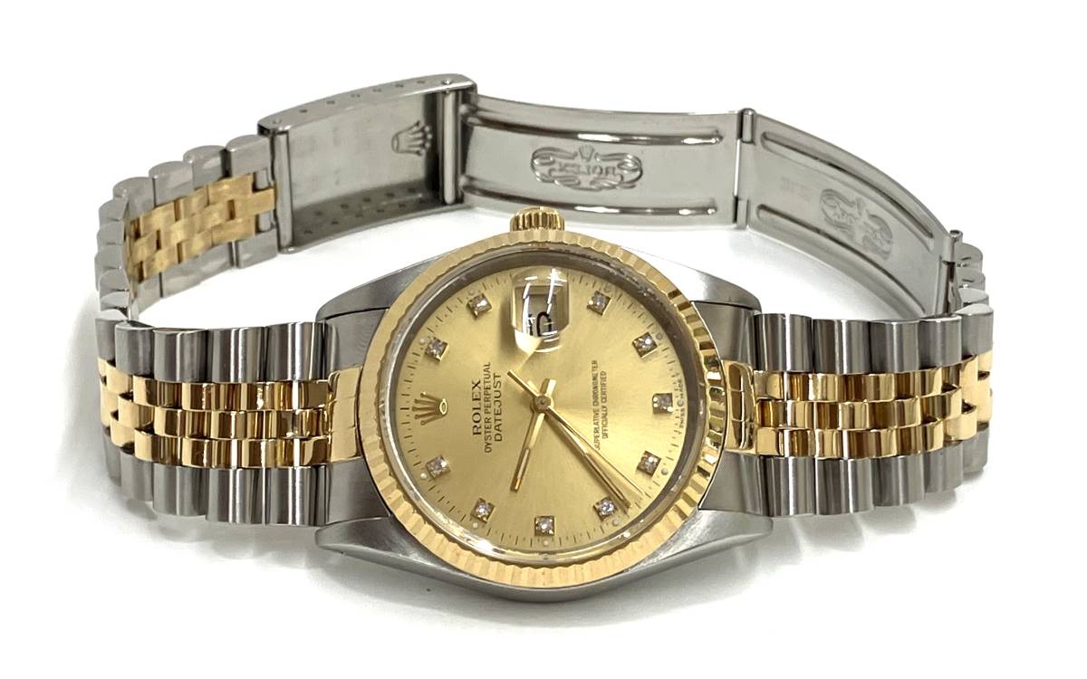 【OH 研磨済み】ROLEX ロレックス DATEJUST デイトジャスト 自動巻き 腕時計 16233／X307417 風防キズ有りの画像2