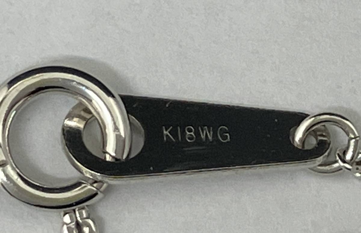 K18WG 18金ホワイトゴールドダイヤモンドネックレス ダイヤ0.35ct 45cm 2.7g デザインネックレス_画像3