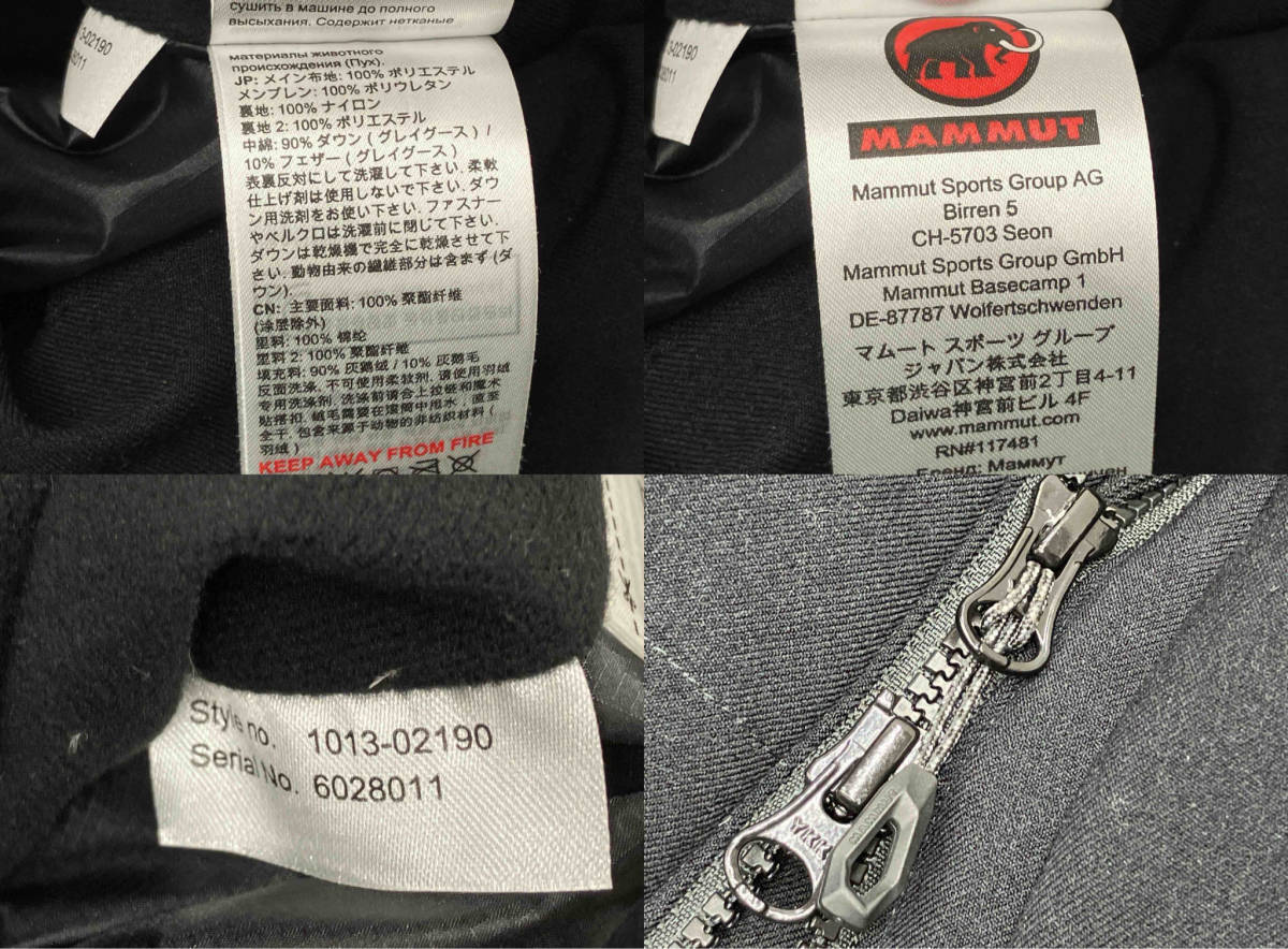 MAMMUT マムート Roseg IN Hooded Jacket AF Men 1013-02190 ダウンジャケット アウトドア メンズ XL ブラック_画像4