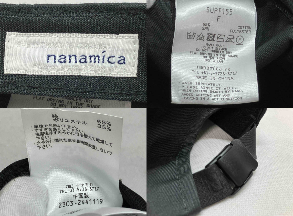 nanamica ナナミカ キャップ SUPF155 サイズF ダークグレー ロゴ刺繍_画像5