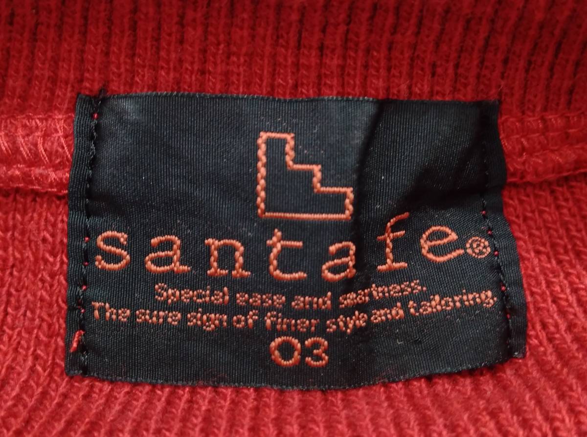 Santa fe サンタフェ スウェット トレーナー ビッグロゴ 刺繍 赤 レッド サイズ 03 Lサイズ相当 メンズ 日本製_画像3