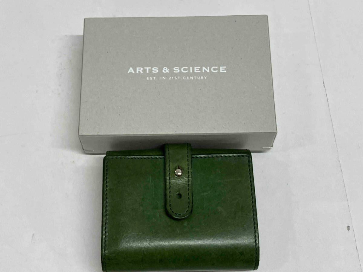 ARTS &SCIENCE/jabala mini wallet/アーツ&サイエンス/２つ折り財布/レザー/グリーン_画像1
