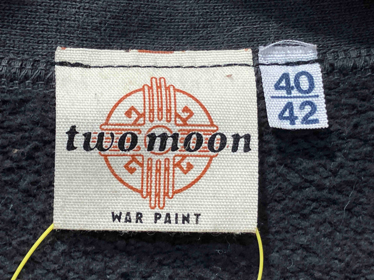 two moon トゥームーン スウェット 40/42 グレー コットン 綿 襟付き レースアップ メンズ_画像3
