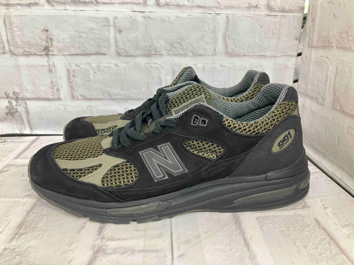 STONE ISLAND x new balance ストーンアイランド x ニューバランス 991v2 U991SD2 スニーカー ブラック x オリーブ USA10_画像2